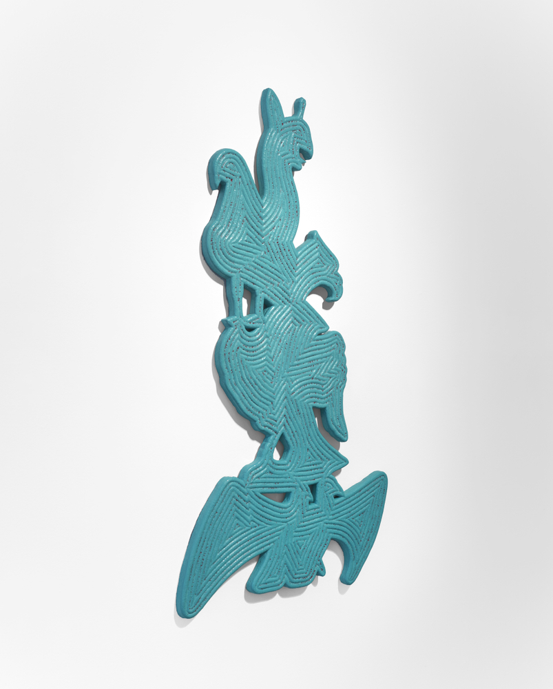 Bo Joseph Catching Ghosts: Simorgh, 2020 casein and acrylic on resin, fiberglass and foam 60 1/2 x 31 5/8 x 1 1/2 inches