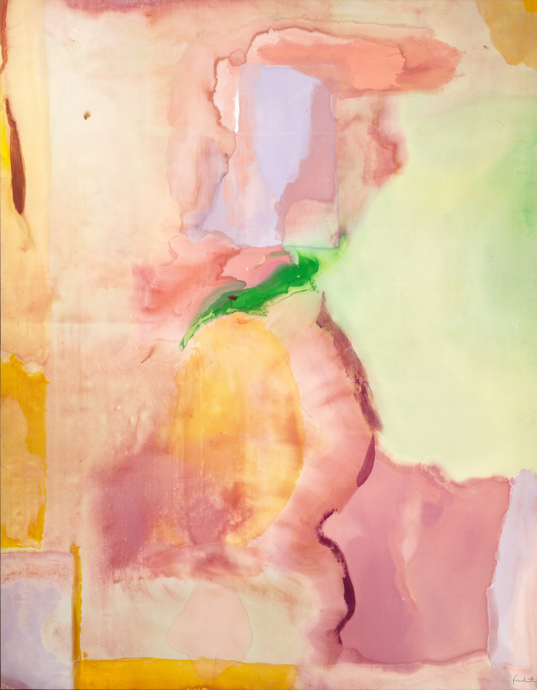 HELEN FRANKENTHALER (1928-2011)

(Bach&amp;#39;s) Sacred Theater

1973

Acrylic on canvas

120 x 94 inches
304.8 x 238.8cm