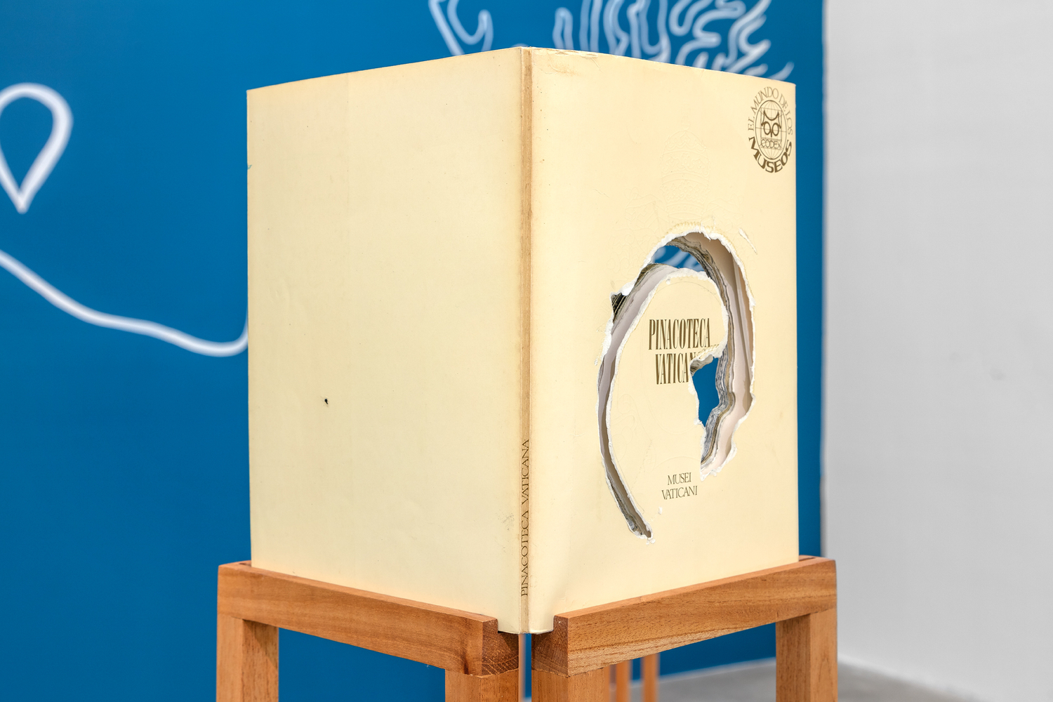 mariana castillo deball
do ut des pinacoteca vaticana-2021, 2021
drilled book on cedar wooden base
31 x 25 cm (12.2 x 9.84 in)


&amp;nbsp;
