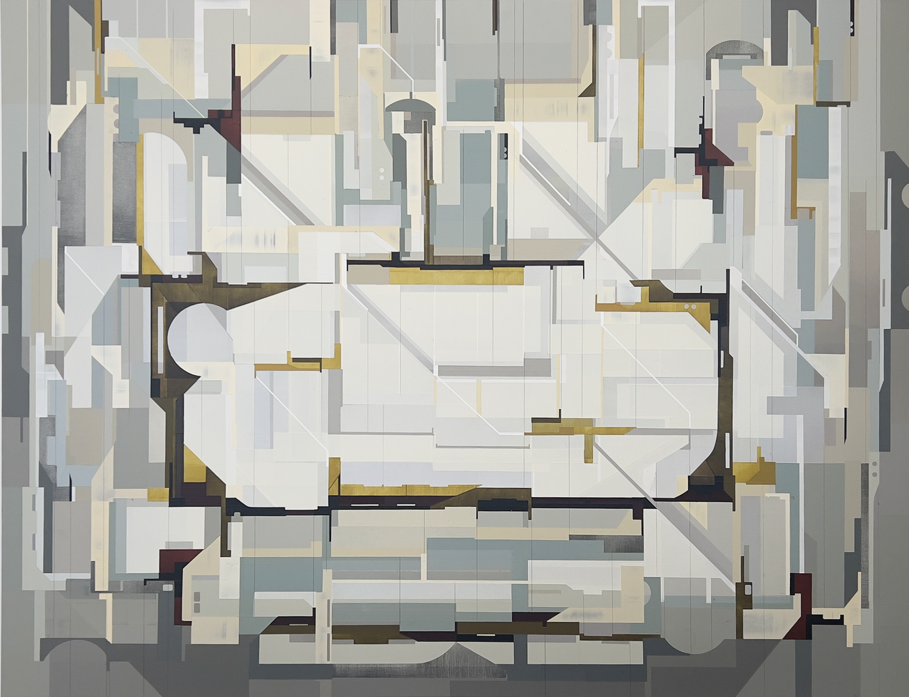 James Kennedy
SITE-SPECIFIC, 2025
acrylic polymer on incised eucalyptus masonite
40h x 52w in