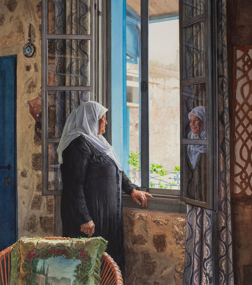 Rance Jones, Akko, 2023, watercolor on paper, 25 x 22 inches