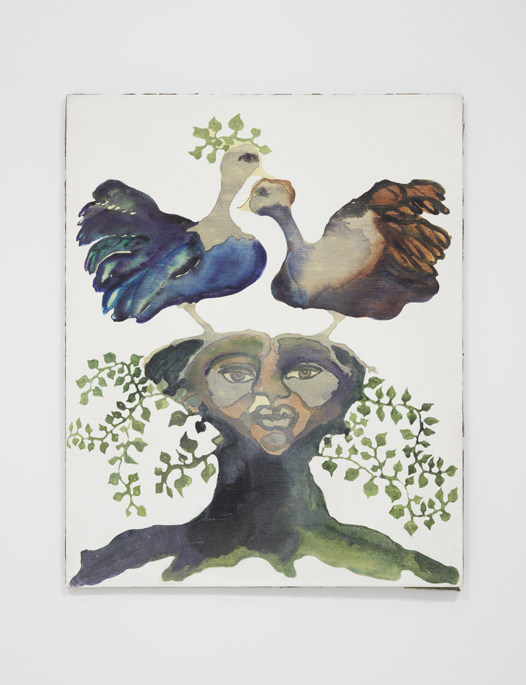 The American Sampler, 1969
Acrylic wash, gesso and graphite on linen
48 x 39 inches (121.9 x 99.1 cm)