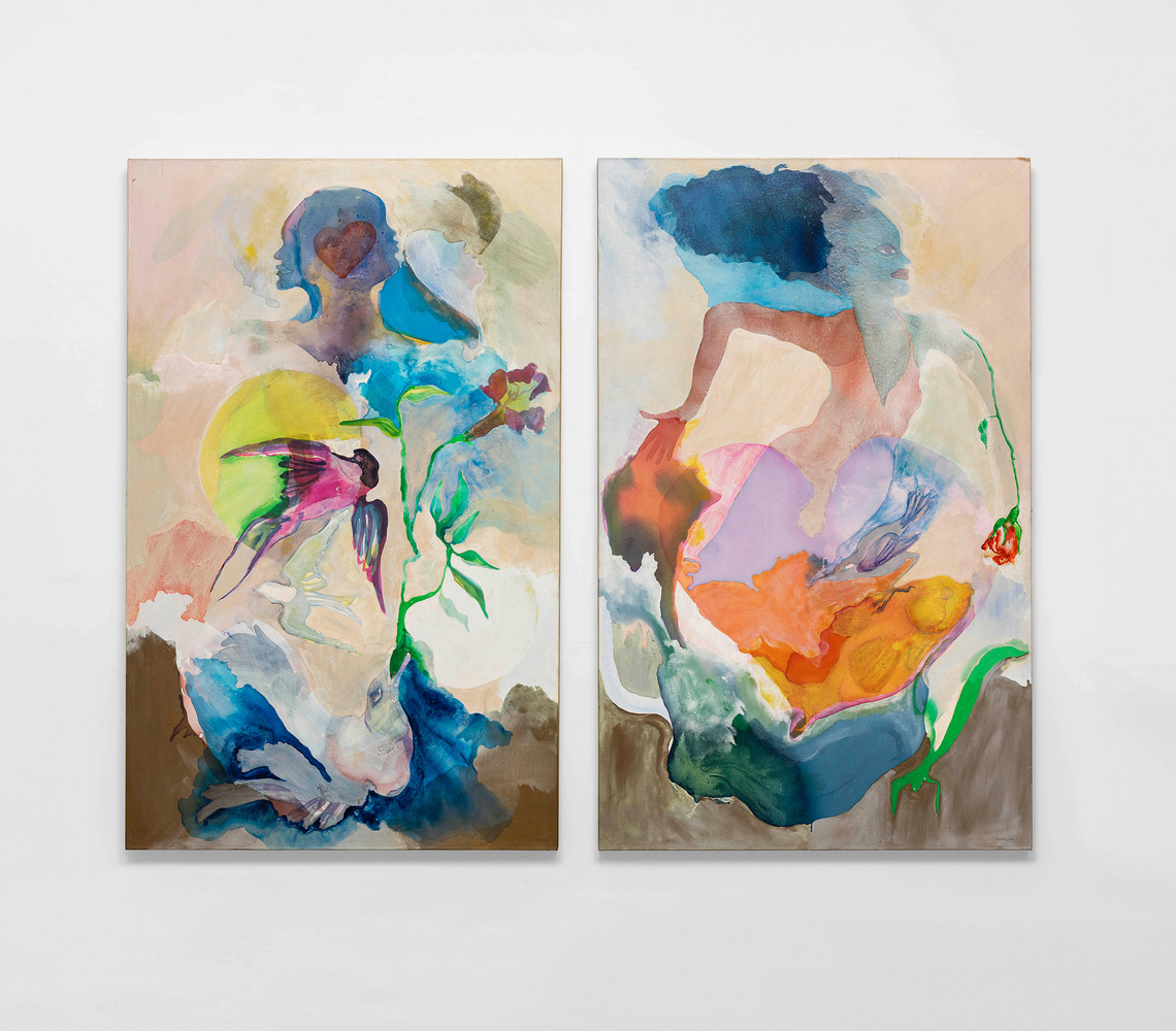 Wind and Water, 1975
Acrylic wash and graphite on gessoed canvas, diptych
Each 97 x 60 x 3 inches (246.4 x 152.4 x 7.6 cm)