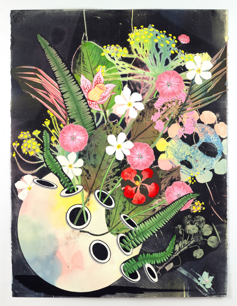 Memento mori as comfort and confrontation, 2025

Watercolor, monoprint, flowers, block print, gouache on paper 22h x 30w in

&amp;nbsp;