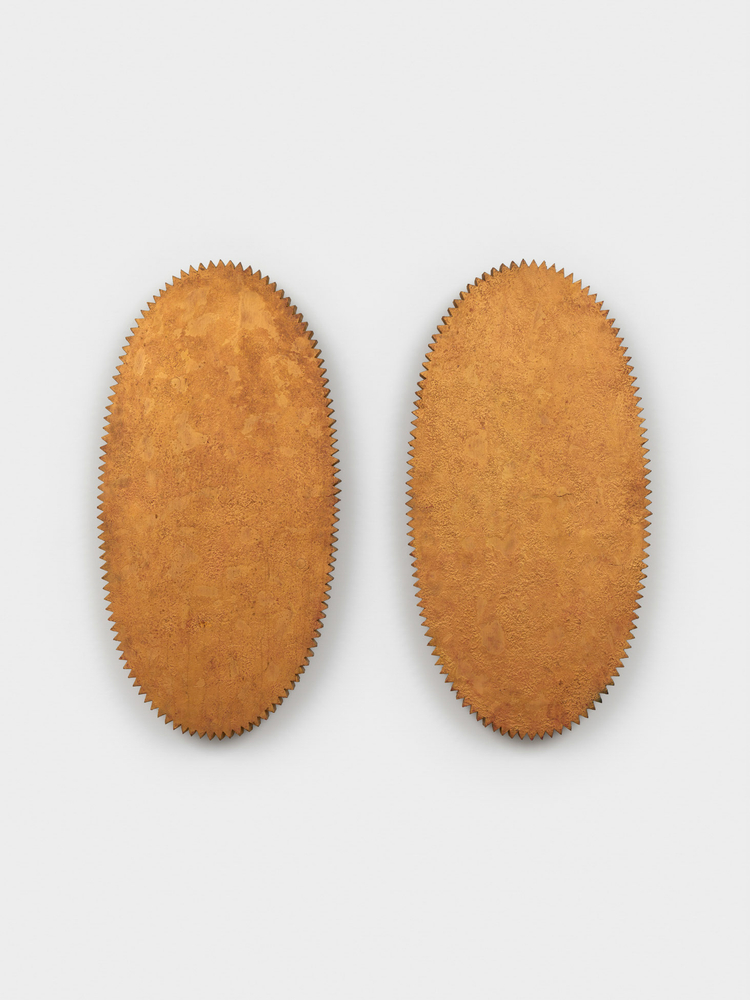 Terry Adkins  Untitled (from the mvet series), 1989  wood and acrylic  each: 38 1/2 x 19 3/4 x 2 in. (97.8 x 50.2 x 5.1 cm)