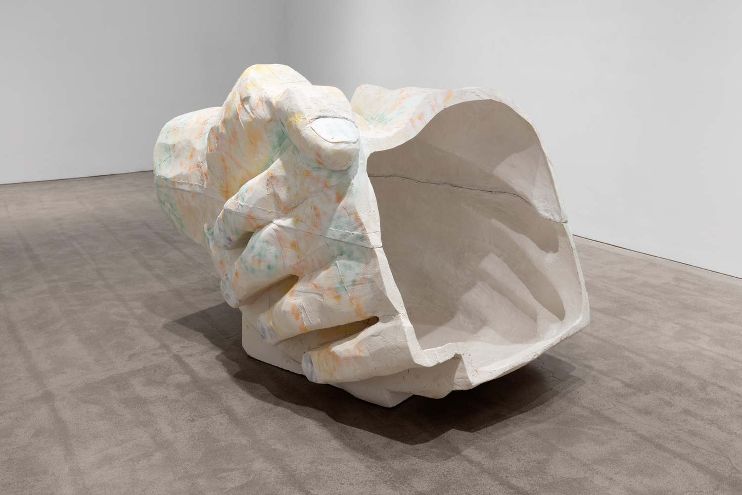 Justin Matherly Room to live, 2020 GFRG, epoxy clay, synthetic spray paint, UV varnish overall: 47 x 48 x 80 in. (119.4 x 121.9 x 203.2 cm) interior sculpture: 19 x 24 x 11 in. (48.3 x 61 x 27.9 cm)