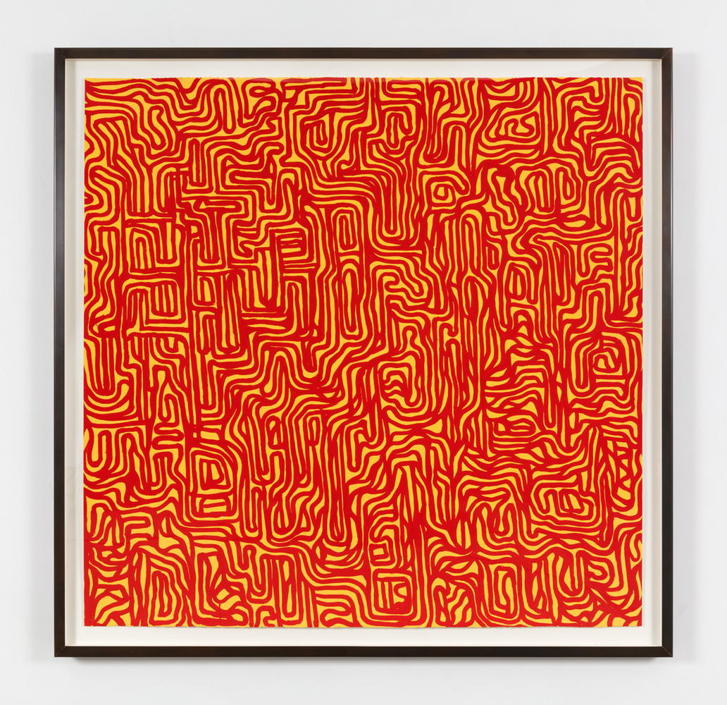 Sol LeWitt  Irregular Grid, 1999  gouache on paper  60 1/2 x 61 1/2 in. (153.7 x 156.2 cm)  frame: 66 3/4 x 67 3/4 x 2 1/4 in. (169.5 x 172.1 x 5.7 cm)  signed and dated upper right: "S LeWitt 99"