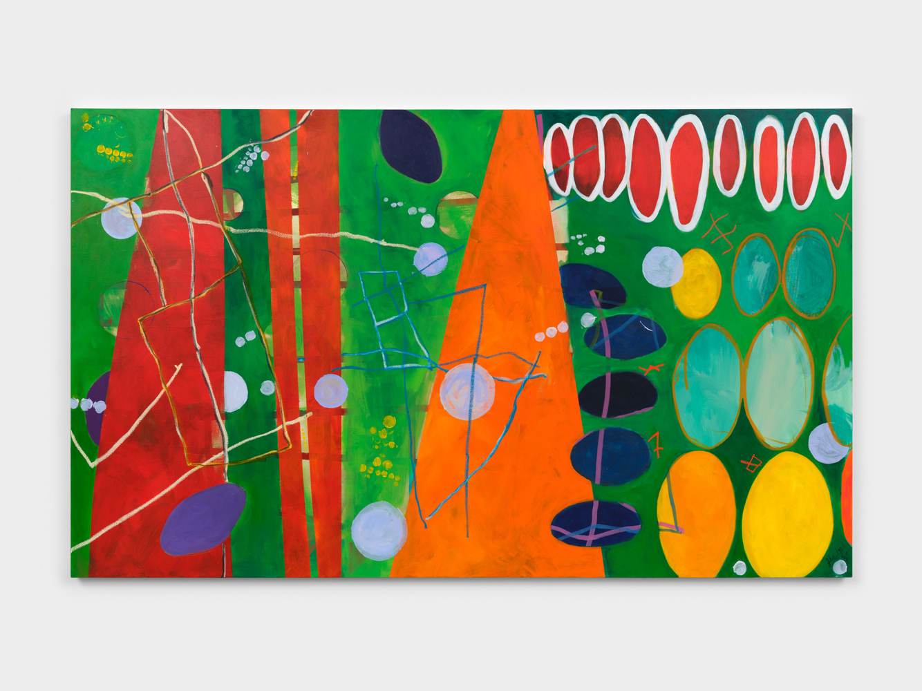 Cynthia Hawkins Chapter 3: Maps Necessary for a Walk in 4D, #9, 2025 acrylic and oil bar 60 x 100 in. (152.4 x 254 cm)