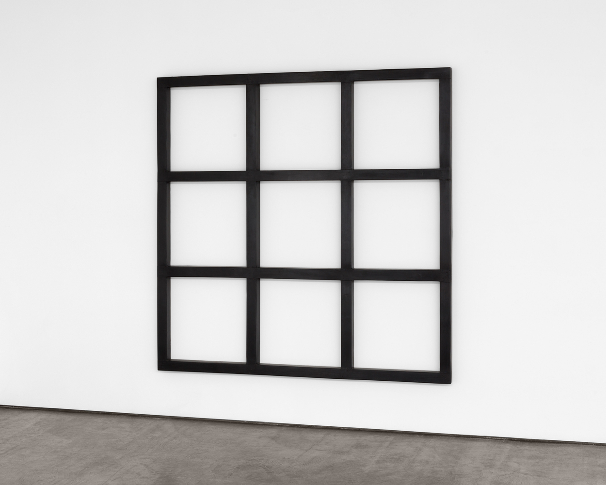 Sol LeWitt
Wall Grid (black 3x3), 1964
painted wood
71 7/8 x 71 7/8 x 2 5/8 in. (182.6 x 182.6 x 6.67 cm)

Sold