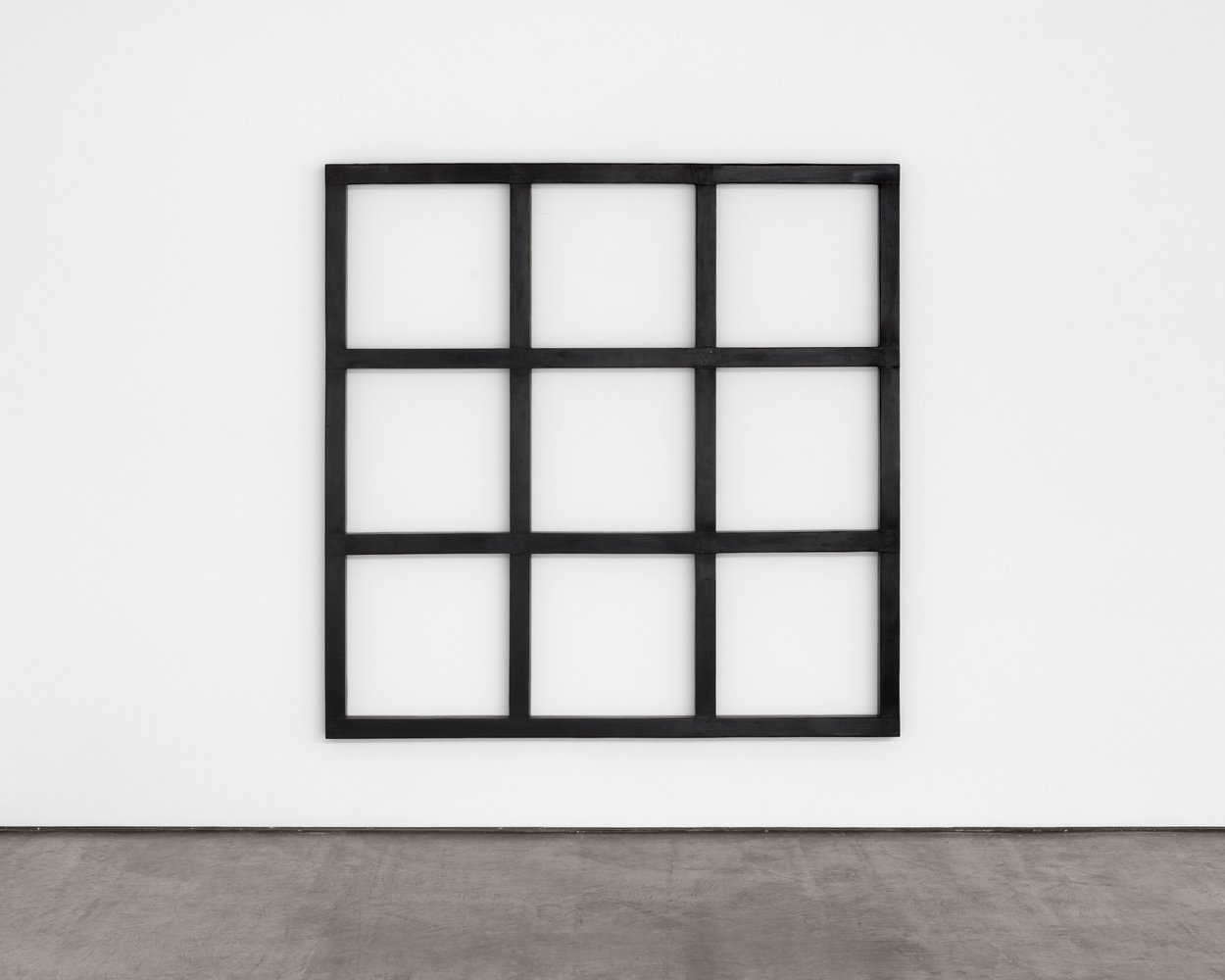 Sol LeWitt
Wall Grid (black 3x3), 1964
painted wood
71 7/8 x 71 7/8 x 2 5/8 in. (182.6 x 182.6 x 6.67 cm)

Sold