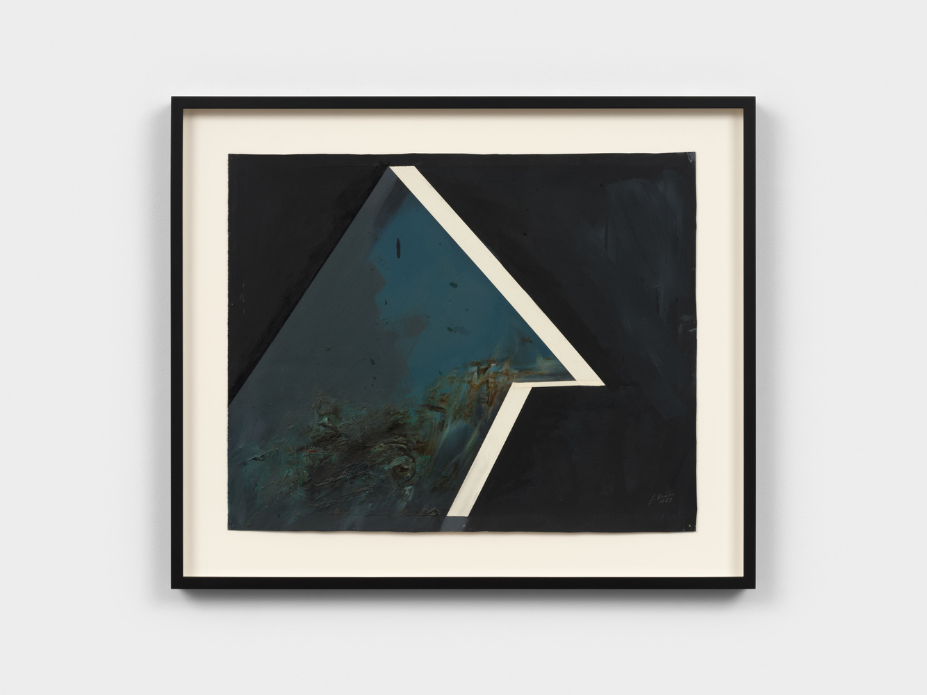 Jay DeFeo  Homage to Thomas Albright No. 4, 1983  oil with tape on paper  19 5/8 x 24 3/8 in. (49.8 x 61.9 cm)  frame: 25 1/4 x 30 1/8 x 2 in. (64.1 x 76.5 x 5.1 cm)  signed and dated recto lower right