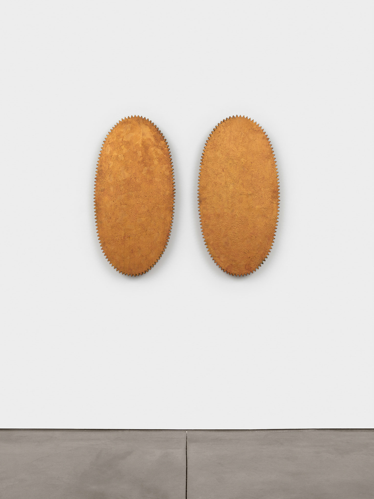 Terry Adkins  Untitled (from the mvet series), 1989  wood and acrylic  each: 38 1/2 x 19 3/4 x 2 in. (97.8 x 50.2 x 5.1 cm)