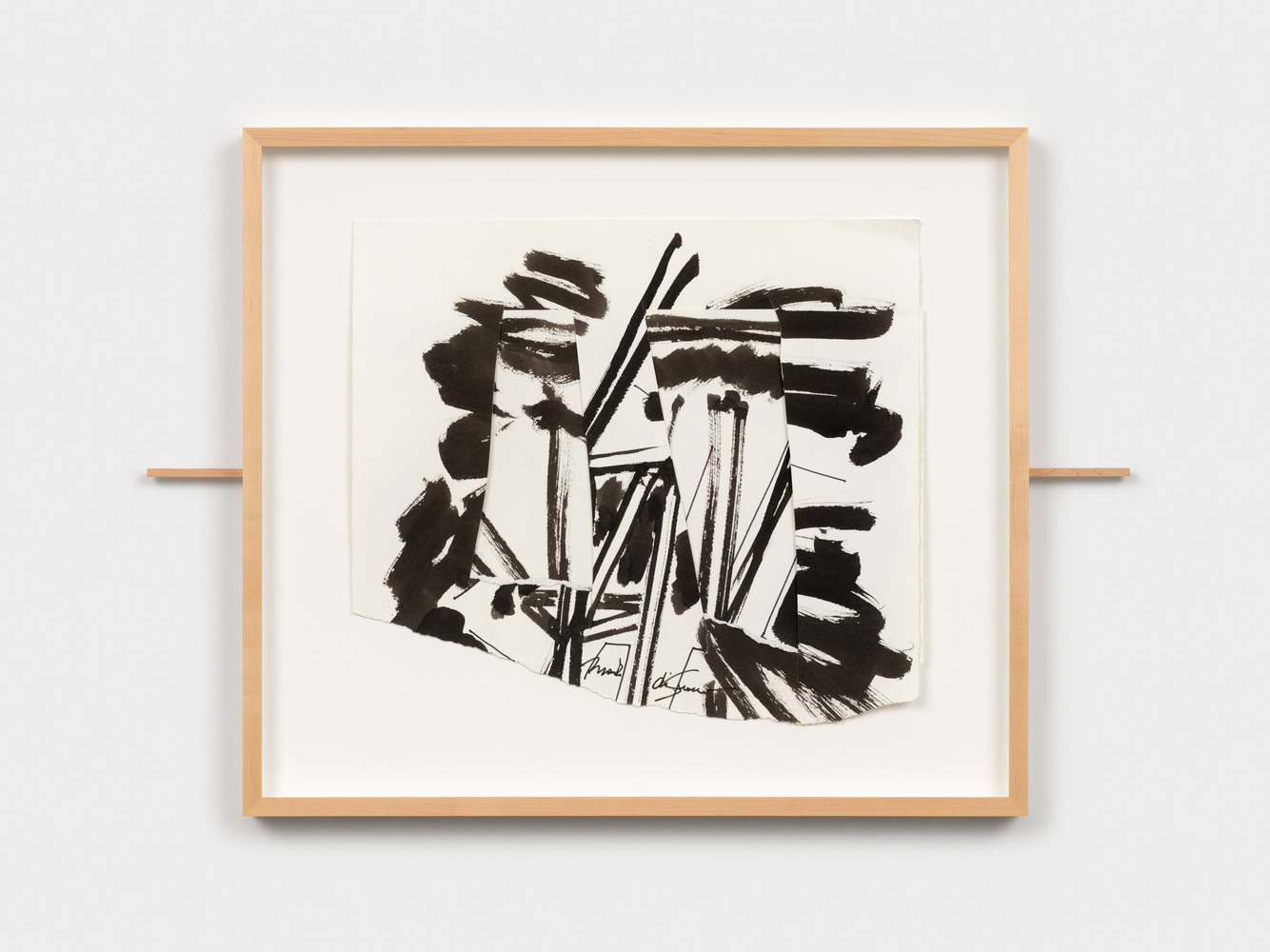 Mark di Suvero  Untitled (sliding drawing), unknown  ink on paper  19 3/4 x 22 in. (50.2 x 55.9 cm)  frame: 26 5/8 x 30 1/2 in. (67.6 x 77.5 cm)  overall: 26 5/8 x 38 5/8 in. (67.6 x 98.1 cm)  signed recto center
