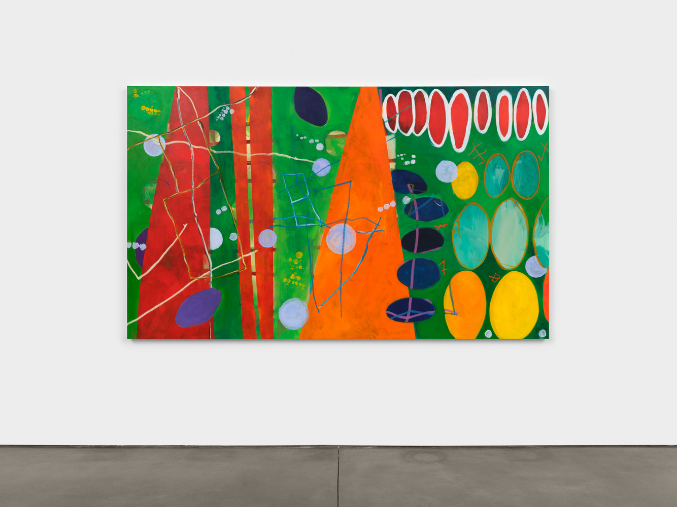 Cynthia Hawkins Chapter 3: Maps Necessary for a Walk in 4D, #9, 2025 acrylic and oil bar 60 x 100 in. (152.4 x 254 cm)  signed recto; signed, titled, and dated verso