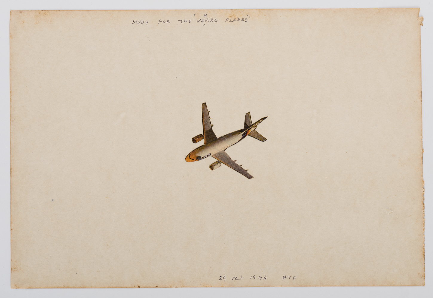 Study for the vampire planes, 1994
Collage on paper
18.5 x 27 cm / 7.2 x 10.6 in