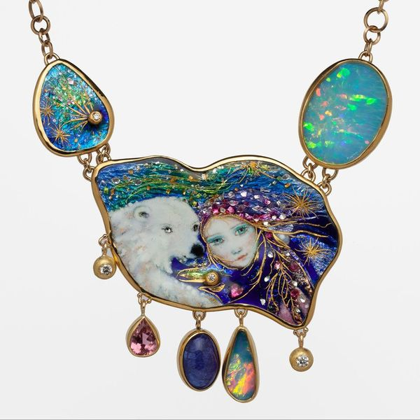 Northern Lights&amp;nbsp;

Enamel jewelry&amp;nbsp;

4.5&amp;quot;x3.5&amp;quot;x0.25&amp;quot;