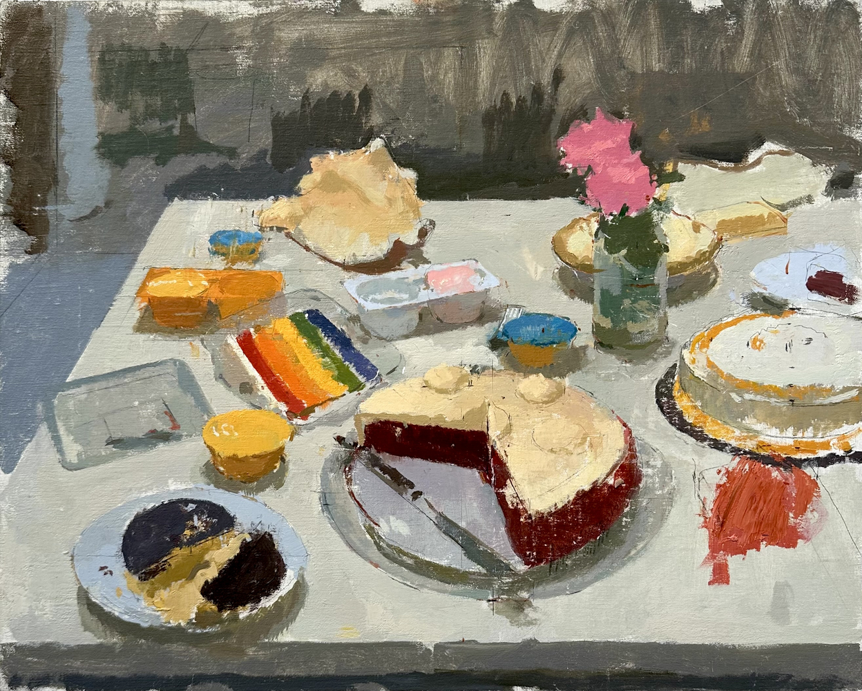 Red Velvet Cake  16" x 20"  Oil On Linen Mounted On Panel