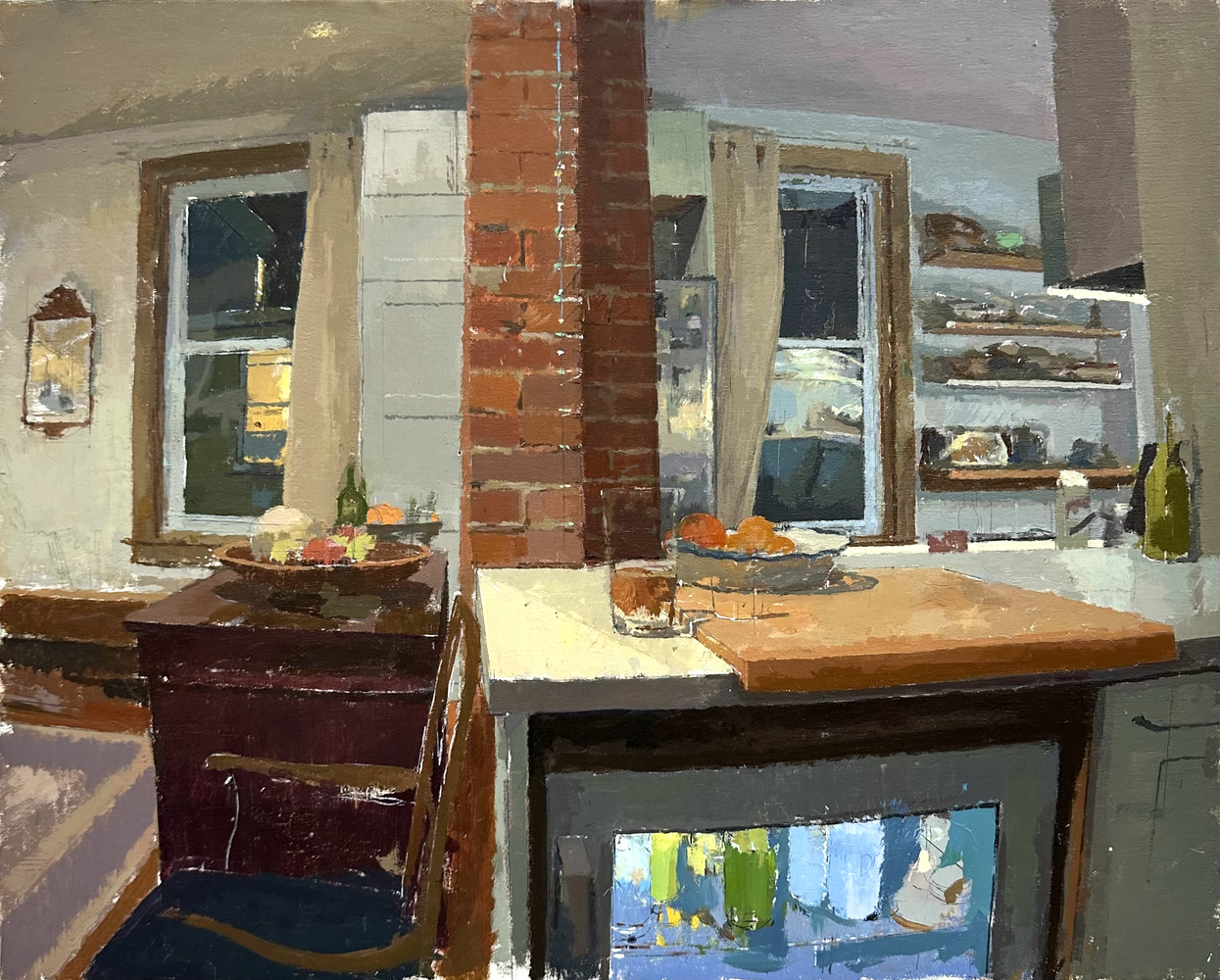 Drink Fridge Interior  16" x 20"  Oil On Linen Mounted On Panel