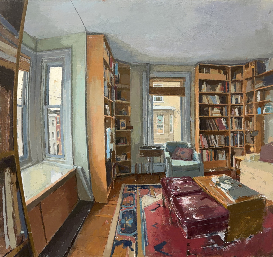 Front Room  28" x 26"  Oil On Linen Mounted On Panel