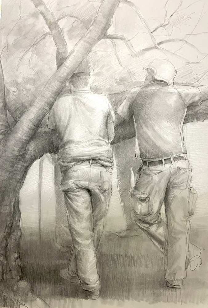 Meeting (Drawing)  22″ x 15″  Graphite