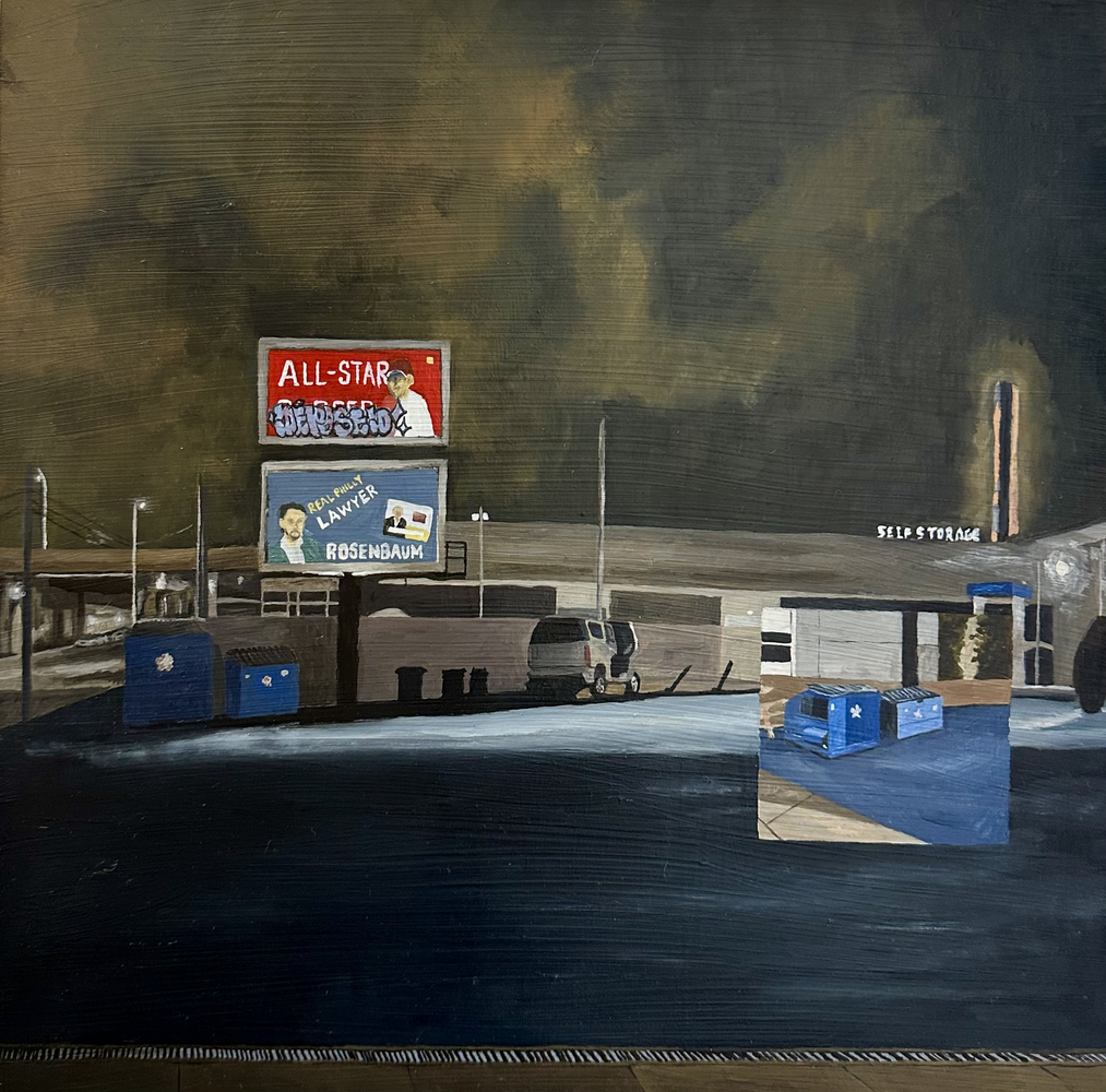 Where the Sidewalk Ends 16" x 16"  Oil On Panel