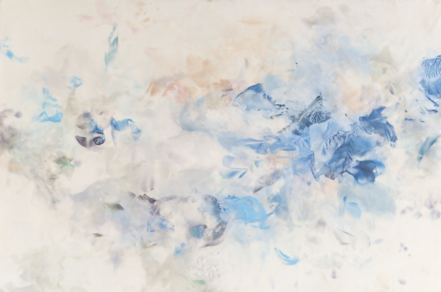 Betsy Eby, Spirit II  24" x 36"   Hot Wax, Cold Wax, Ink, Oil On Panel