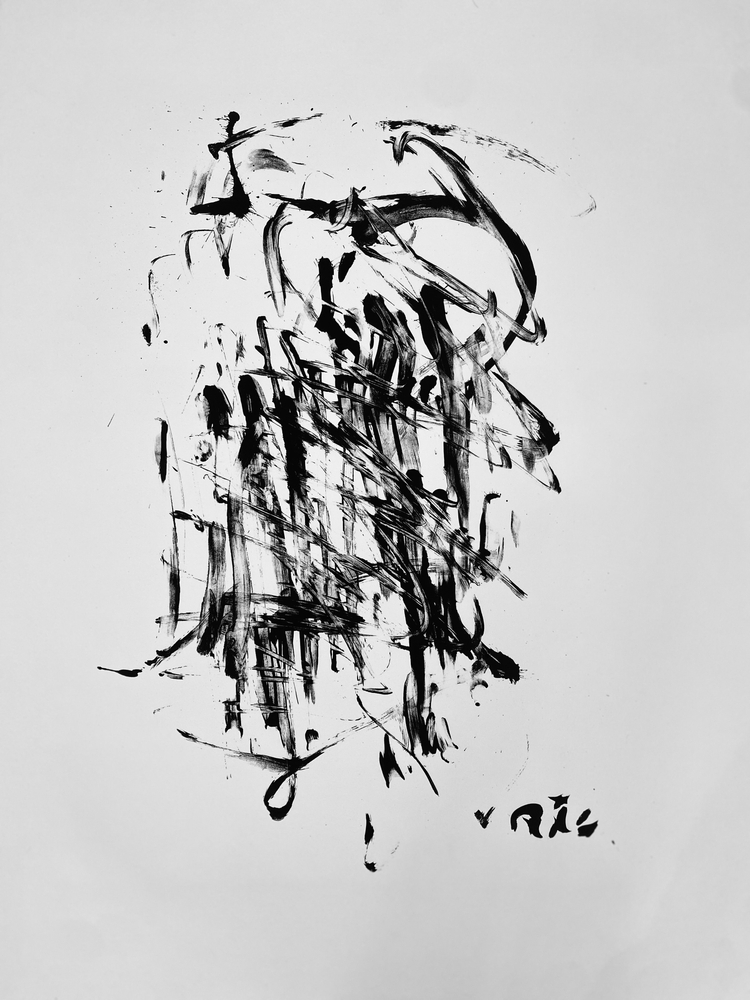 Alejandro Avakian, abstract art, abstract expressionism, Manolis projects, acrylic on paper