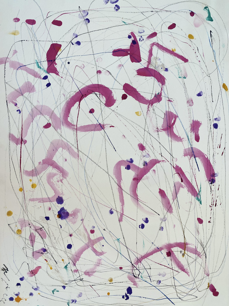 Alejandro Avakian, abstract art, abstract expressionism, Manolis projects, acrylic on paper