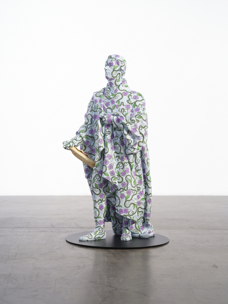 Yinka Shonibare CBE RA

Decolonised Structures (Pitt), 2022

Fibreglass sculpture, hand-painted with Dutch wax pattern on a wooden plinth

Pitt: 148.5 x 61 x 59 cm (58.5 x 24 x 23.2 in.)

Unique

&amp;nbsp;

Enquire