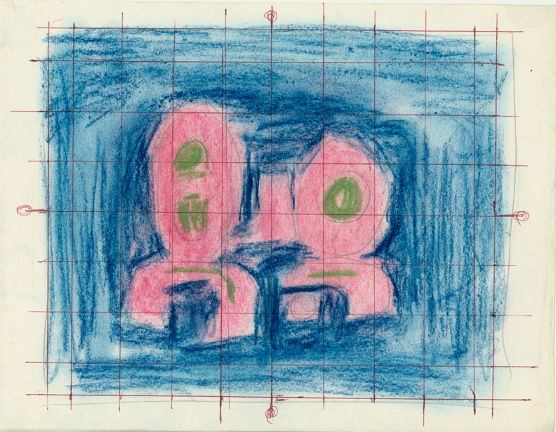 Untitled, C 20, c.1970s
Preliminary Drawing
Ball Point Ink, Graphite and Pastel
H: 11&amp;quot;x W: 8.5&amp;quot;

(SG-159-D)