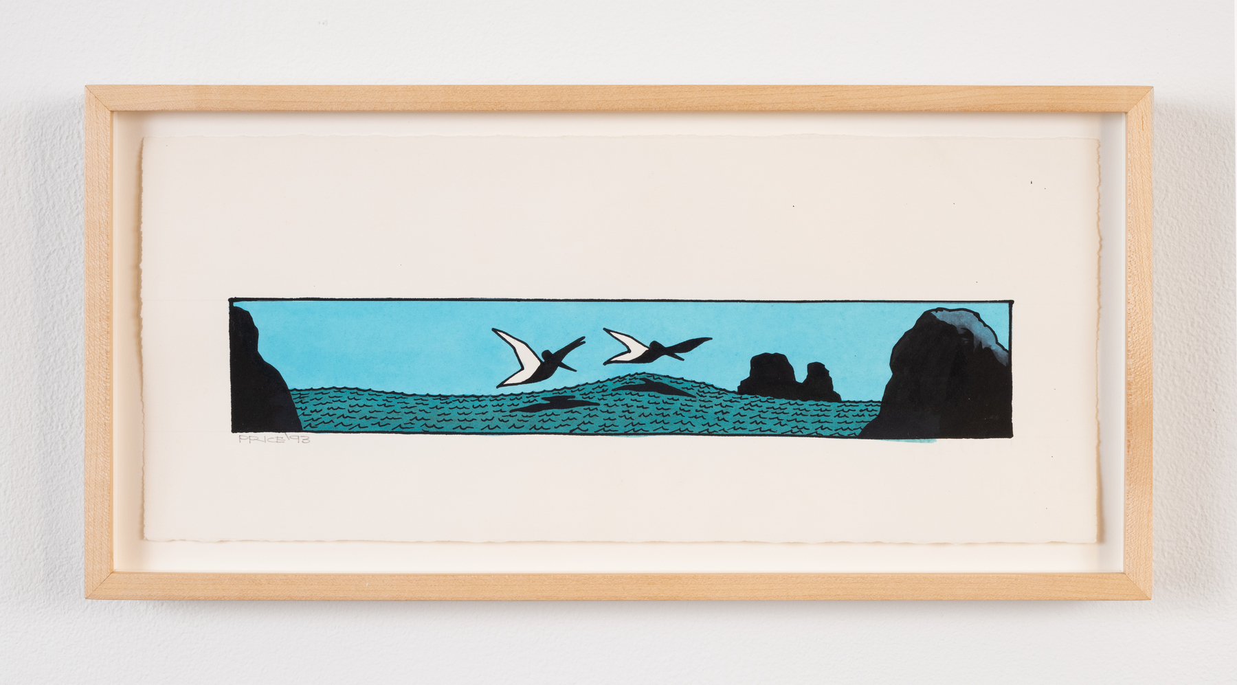 Ken Price (1935-2012)

Untitled (Landscape with Pelicans), 1993

acrylic on paper

5 3/4 x 13 7/8 inches; 14.6 x 35.2 centimeters

Framed: 7 1/2 x 15 1/2 x 1 1/4 inches

LSFA# 16552