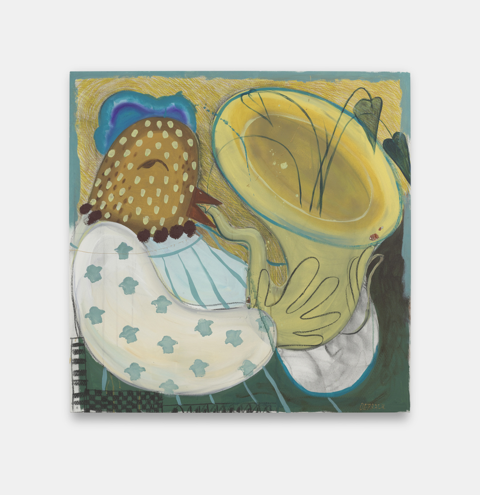 Lera Derkach
blooming song, 2024
Oil sticks, charcoal, acrylic, watercolor crayons on canvas
39.00 H x 39.00 W x 1.25 D in