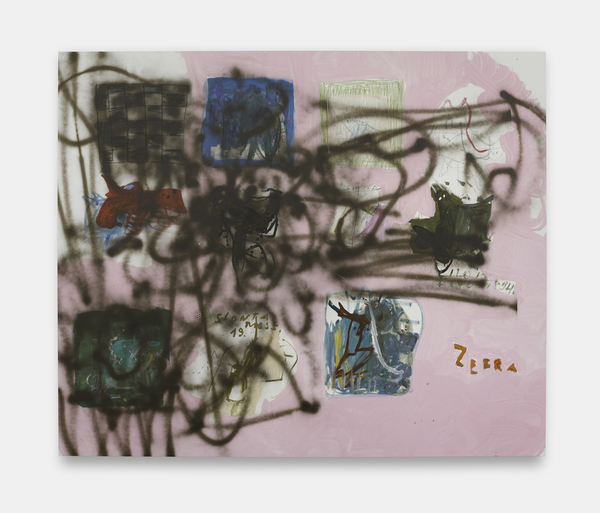 Andrey Samarin
Untitled, 2023
Acrylic, oil stick, spray paint, watercolor crayon, collage and graphite on canvas
78.00 H x 94.00 W x 1.50 D in