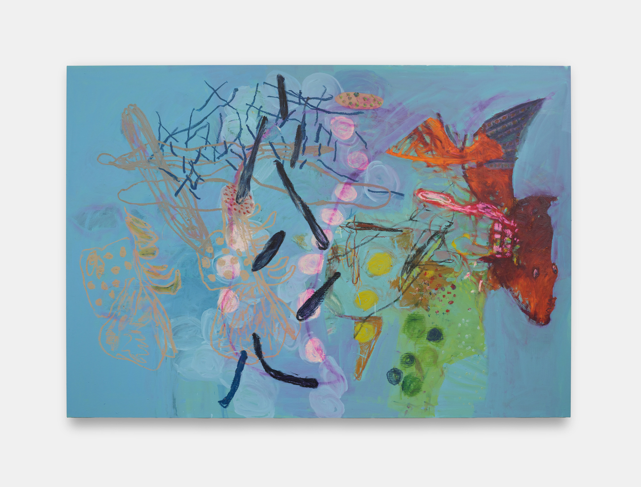 Andrey Samarin
Bulb, 2025
Acrylic, oil stick, oil pastel and wax crayon on canvas
53.00 H x 76.00 W x 1.25 D in