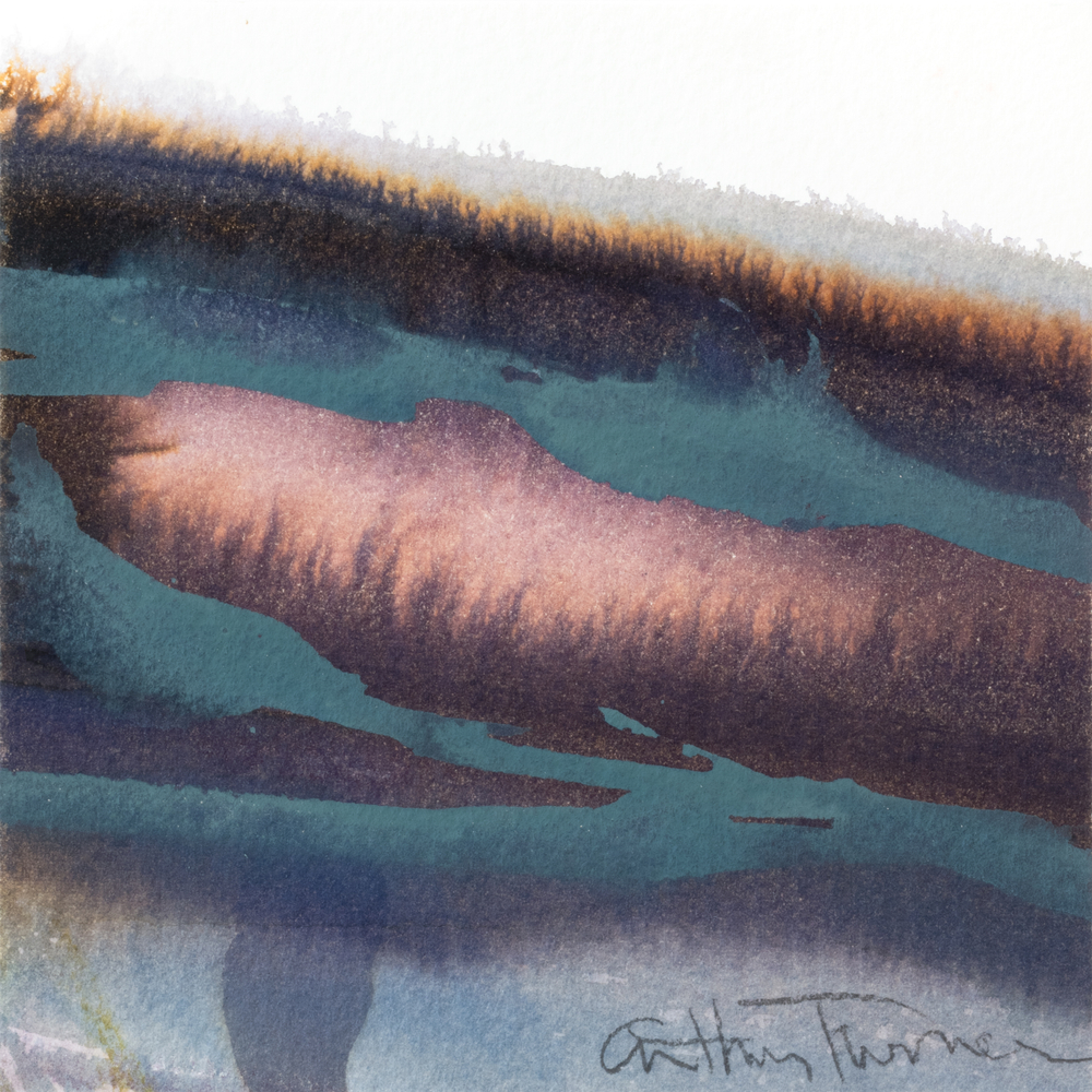 Arthur Turner Fire Roller, 2014 watercolor and ink on paper 6" x 6" AT 2406, Moody Gallery