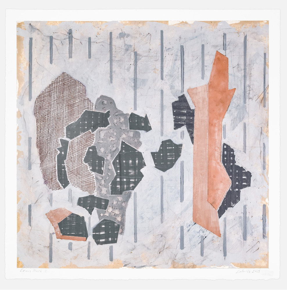 Pat Colville Come Back I, 2025 acrylic on paper 22" x 22 1/4" PC 252, Moody Gallery
