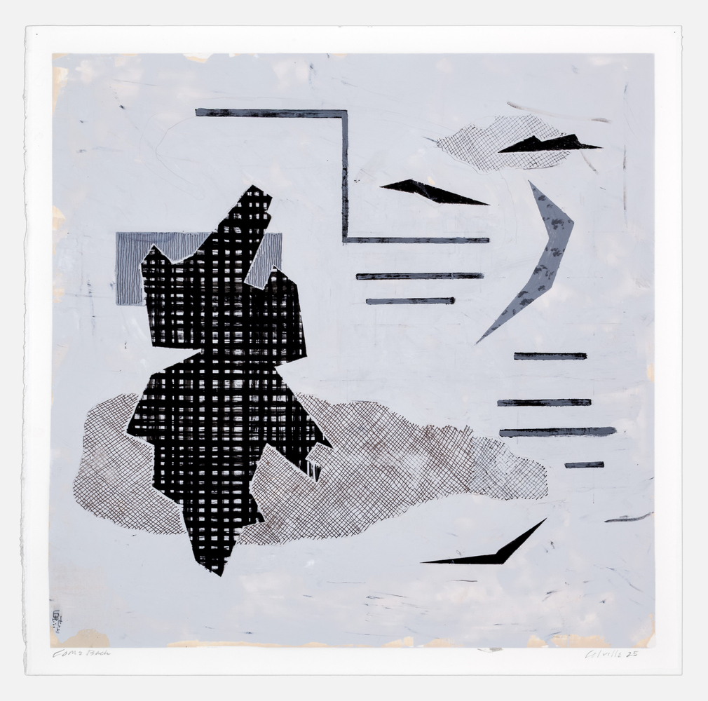 Pat Colville Come Back VI, 2025 acrylic on paper 22" x 22 1/4" PC 247, Moody Gallery