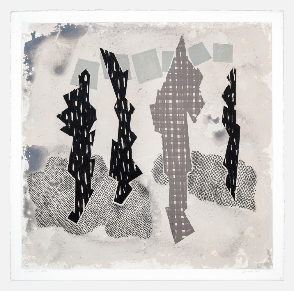 Pat Colville Come Back VII, 2025 acrylic on paper 22" x 22 1/4" PC 248, Moody Gallery
