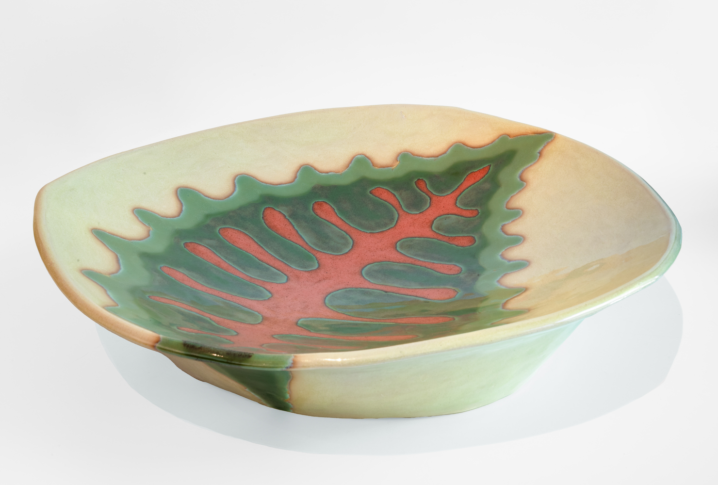 Tracye Wear Agave Bowl 2, 2026 mid-range stoneware, glazes 19" x 18 1/2" x 4" TW 144, Moody Gallery