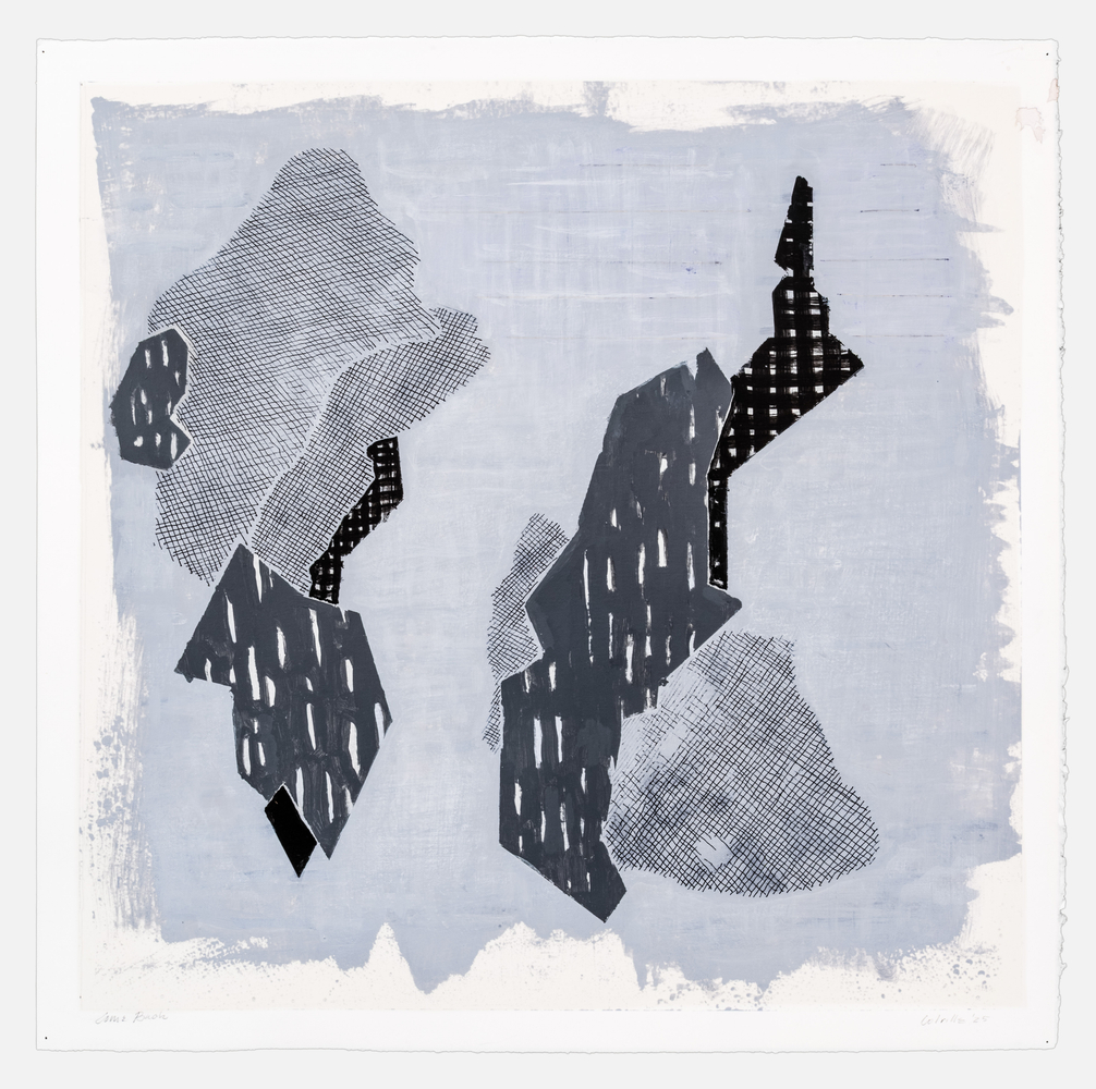 Pat Colville Come Back IV, 2025 acrylic on paper 22" x 22 1/4" PC 245, Moody Gallery