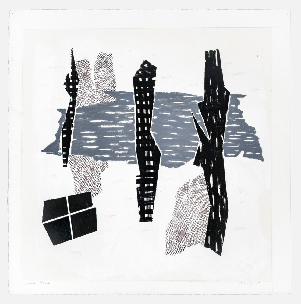 Pat Colville Come Back I, 2025 acrylic on paper 22" x 22 1/4" PC 242, Moody Gallery