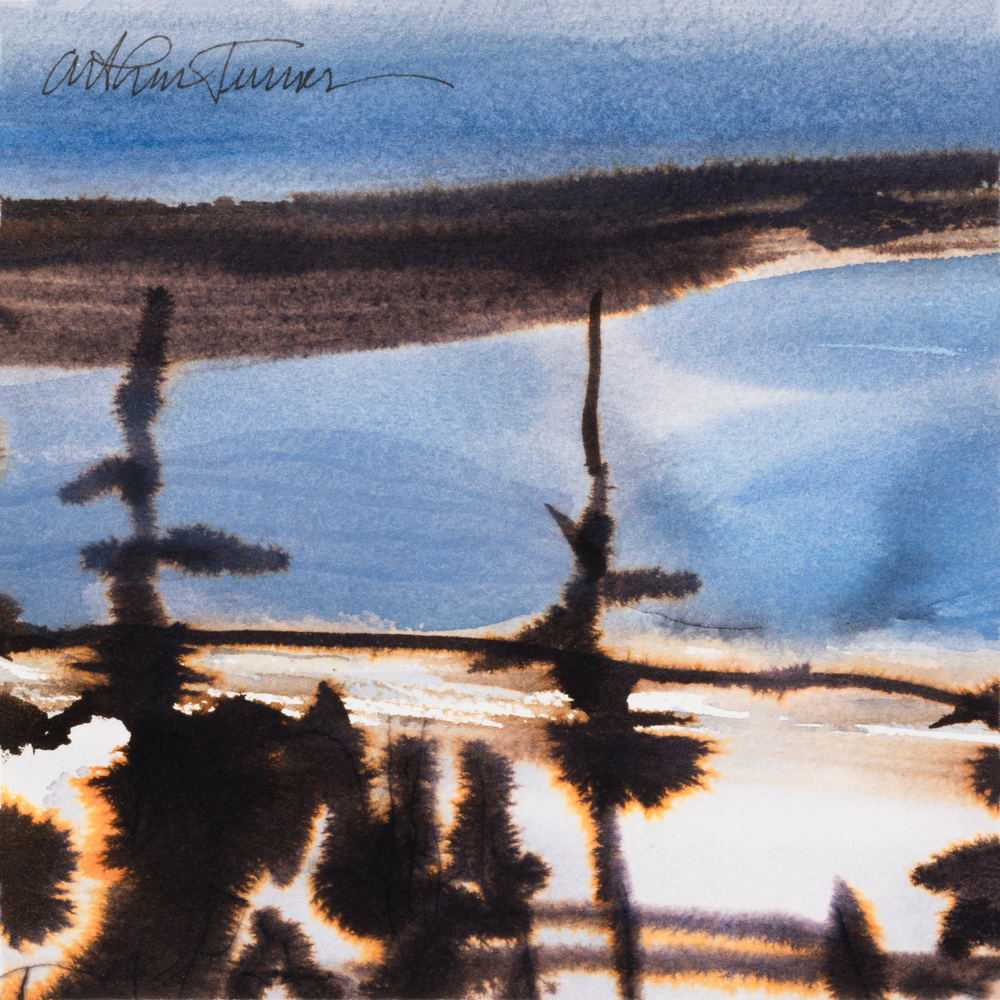 Arthur Turner Bradford's Landing, 2014 watercolor and ink on paper 6" x 6" AT 2404, Moody Gallery