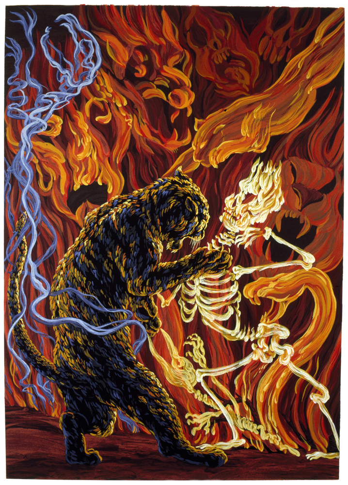 Melissa Miller
Ablaze, 1986
serigraph, ed: 50
40&amp;quot; x 30&amp;quot;
MM 6