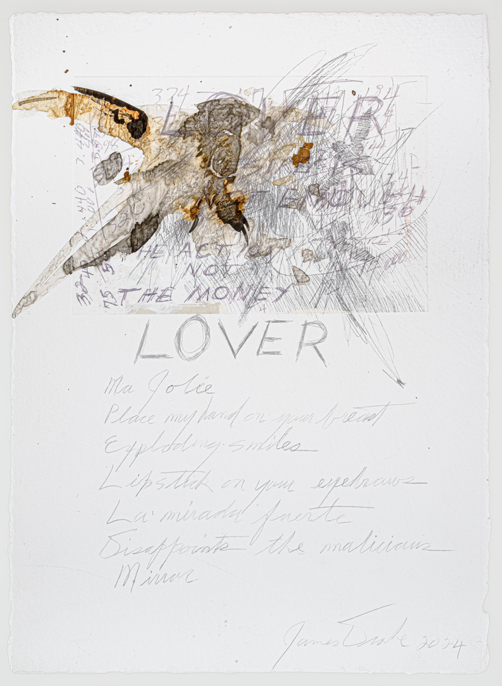James Drake LOVER, 2024 goldpoint, ink on gessoed paper 15 1/4'' x 11 1/4'' JD 431, Moody Gallery