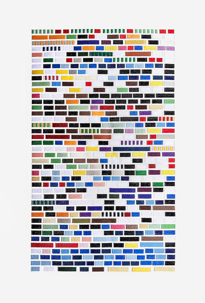 Sonya Clark
The Huest Eye, 2023
Embroidered thread on Rives BFK paper
36 x 24 in. (91.4 x 61 cm)
Edition of 12
Published by Goya Contemporary / Goya-Girl Press