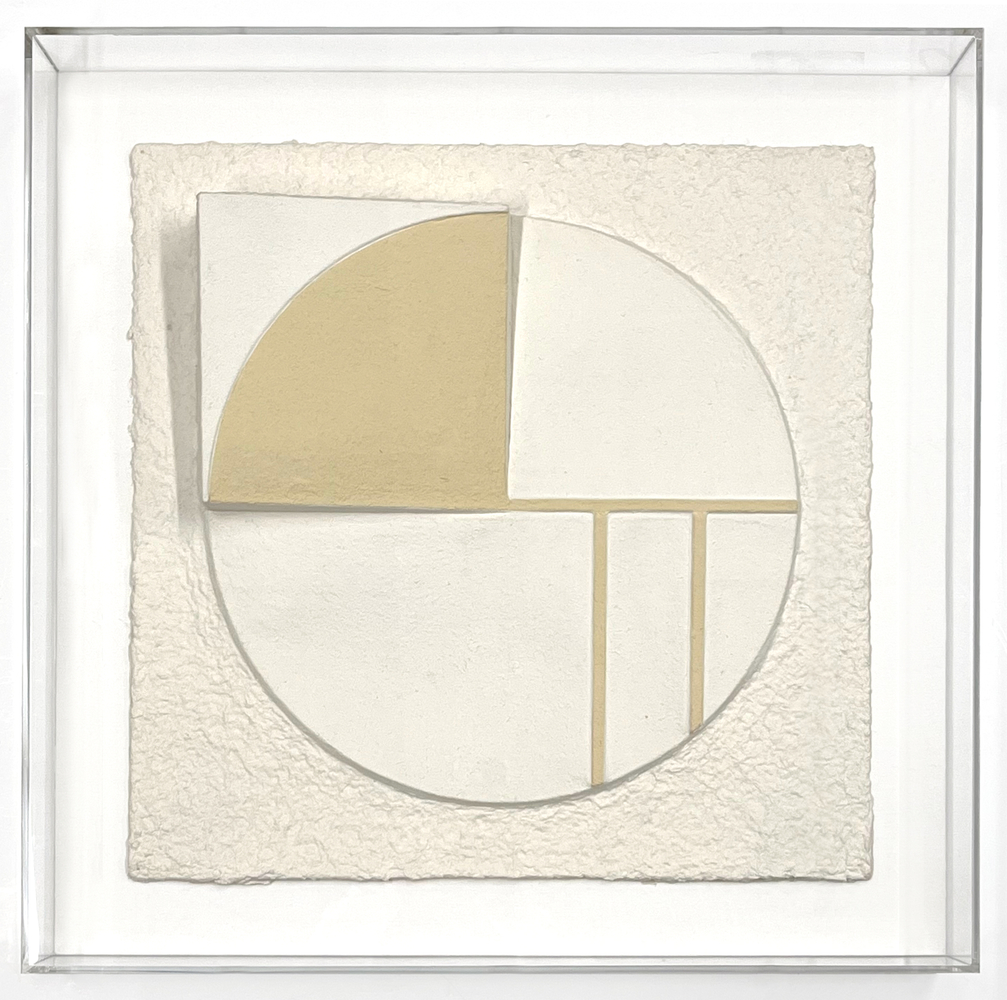Archimedean Pi, 1982
Cast handmade paper
Paper size: 20 x 20 x 2.5 inches
Plexiglas size: 24.4 x 24.4 x 4 inches
ROT-1032-C