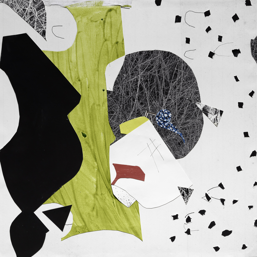 Scattered Thinking, 2025&amp;nbsp;
Digital prints, acrylic, pen, fabric, collage on board
24 x 24 in. (61 x 61 cm)
Smai-1638-C