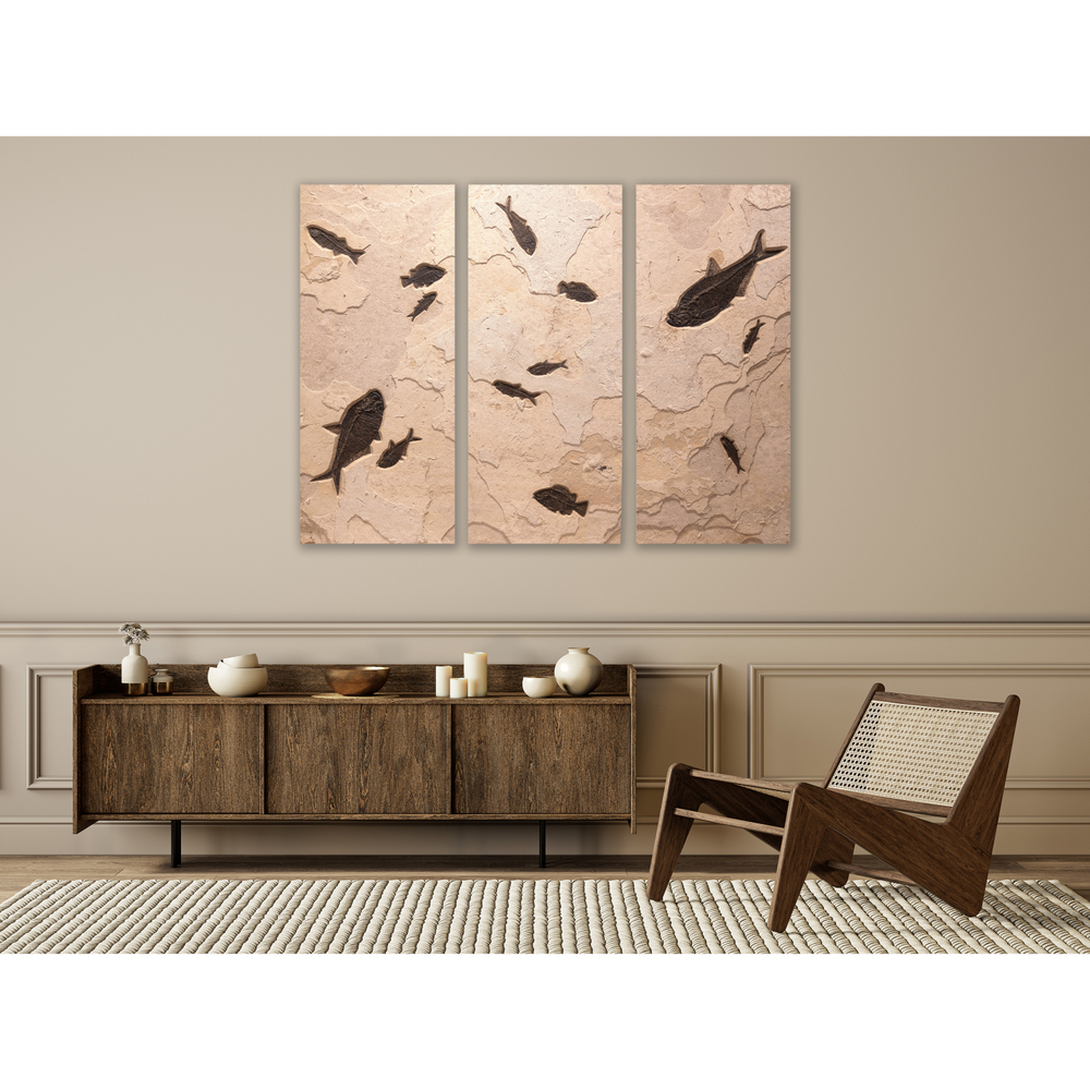 Fossil Fish Triptych 1799abc (SOLD)