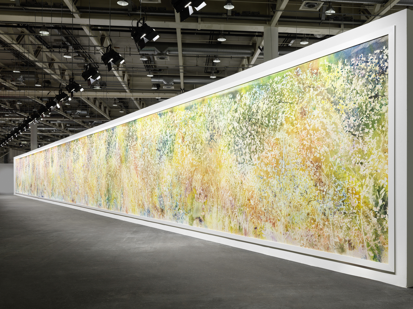 Installation view, Sam Falls, Spring to Fall, Art Basel Unlimited, Basel, 2024