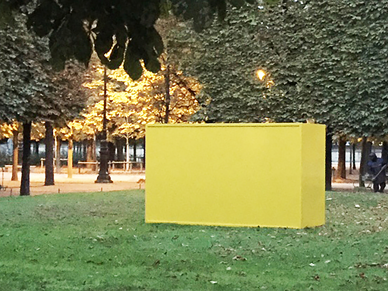 Installation view of outdoor sculpure by Joe Bradley